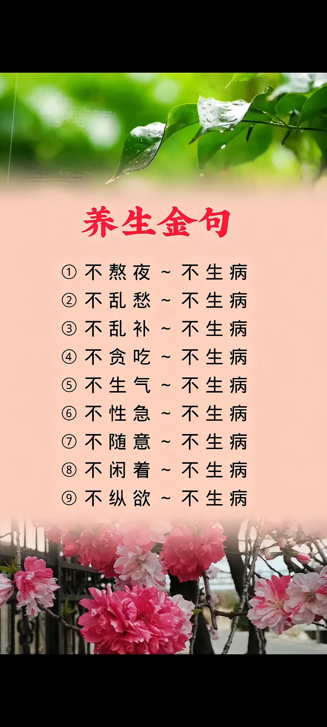 注意身体健康的话语